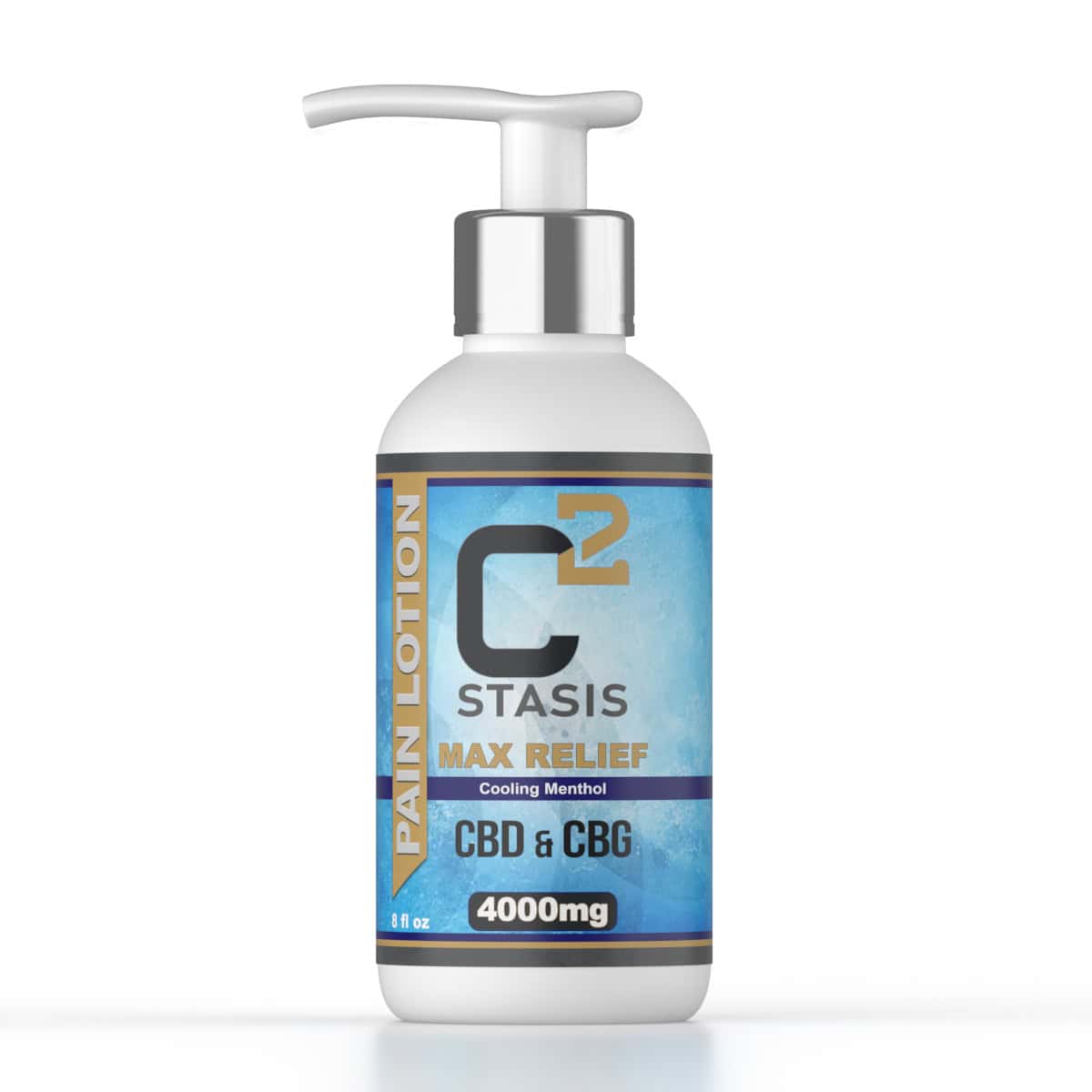 C2 Stasis 4000mg CBD and CBG Pain Lotion Pump with Menthol