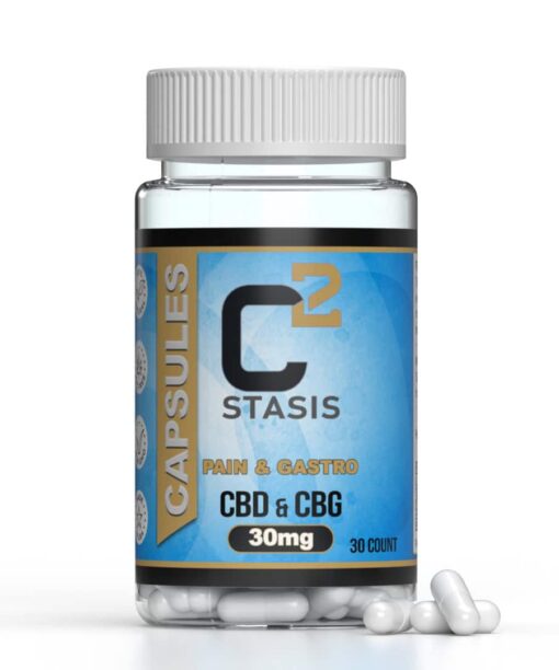 C2 Stasis Pain and Gastro 30mg CBD and CBG Capsules