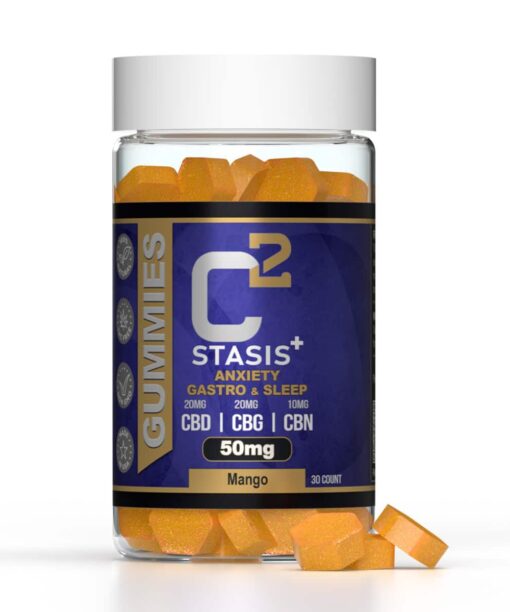 C2 Stasis Plus 50mg Anxiety Gastro and Sleep CBD CBG CBN Gummies