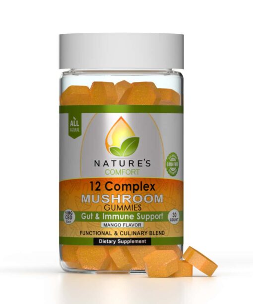 Nature's Comfort 12 Complex Mushroom Gummies with CBD