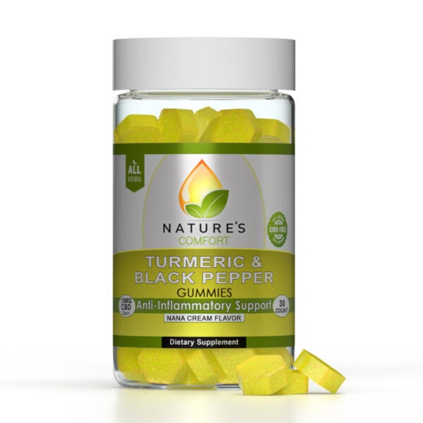 Nature's Comfort Turmeric and Black Pepper Gummies with CBD