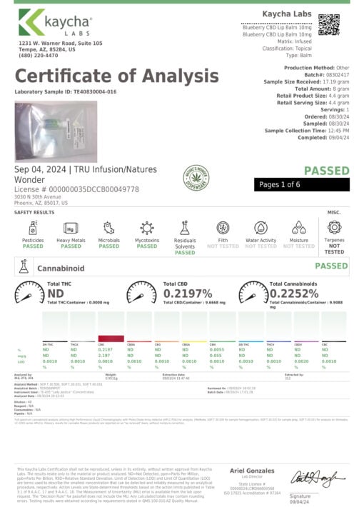 Tru Infusion 10mg Blueberry CBD Lip Balm - Image 3