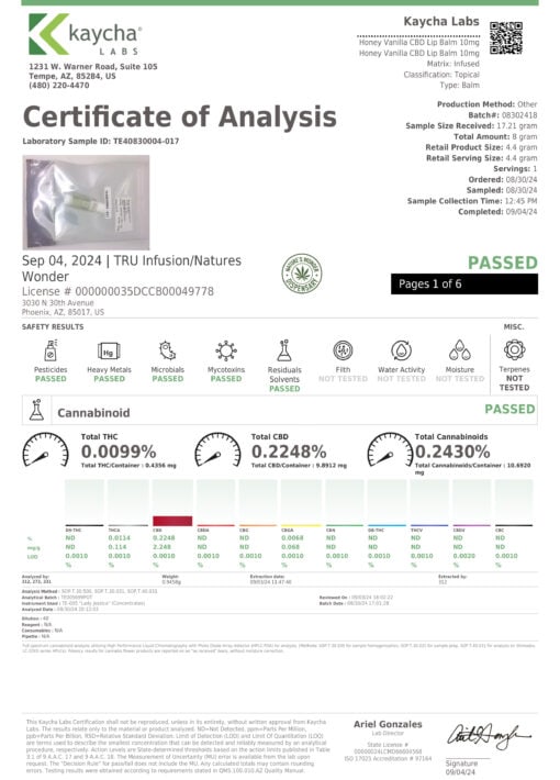 Tru Infusion 10mg Honey Vanilla CBD Lip Balm - Image 3