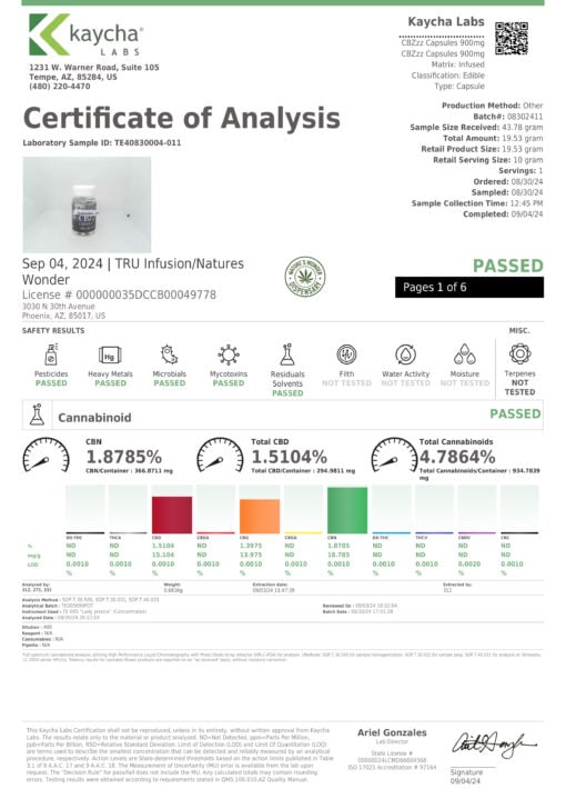 Tru Infusion 30mg CBZzz Sleep Capsules with CBD, CBG and CBN - Image 4