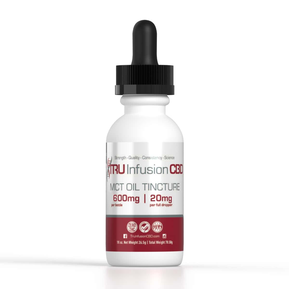 Tru Infusion MCT Based 600mg CBD Tincture