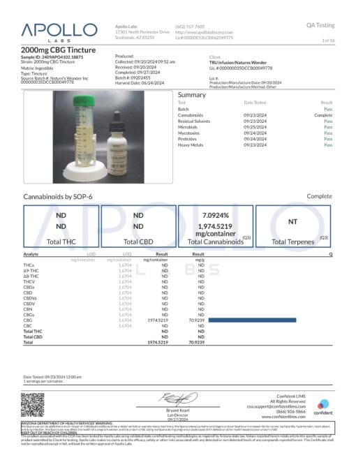 Tru Infusion MCT Based 2000mg CBG Tincture - Image 4